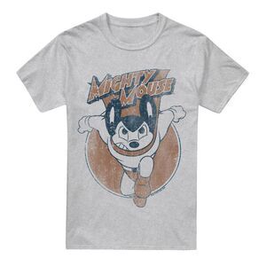 Mighty Mouse Mens Flying with Purpose T-Shirt / Sport Heather